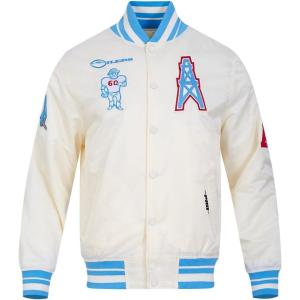 Pro Standard Mens NFL Retro Classics Satin Jacket(Eggshell/ University Blue)