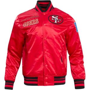 Pro Standard Mens NFL Retro Classics Satin Jacket(Red/Black)