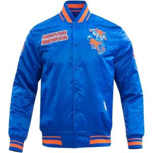 Pro Standard Mens NFL Retro Classics Satin Jacket(Royal Blue/Orange)