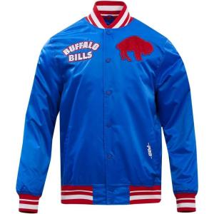 Pro Standard Mens NFL Retro Classics Satin Jacket(Royal Blue/Red)