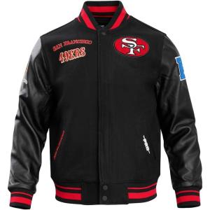 Pro Standard Mens NFL Retro Classics Varsity Jacket(Black/Red/Black)