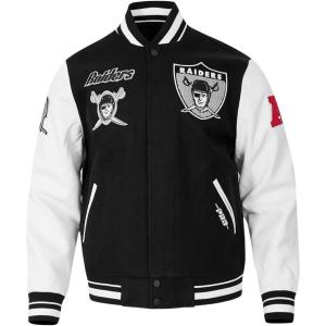 Pro Standard Mens NFL Retro Classics Varsity Jacket(Black/White)