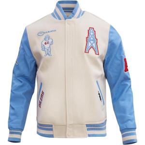 Pro Standard Mens NFL Retro Classics Varsity Jacket(Eggshell/ University Blue)