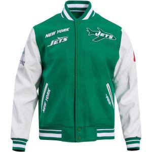 Pro Standard Mens NFL Retro Classics Varsity Jacket(Kelly Green/ White)