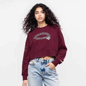 Pro Standard NCAA womens Womens College Classic Essentials Brushed Back French Terry Crewneck Sweatshirt(Wine)