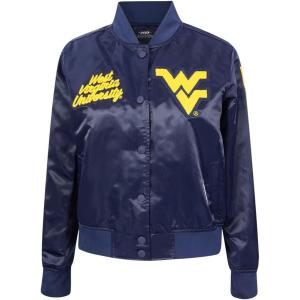 Pro Standard NCAA womens/Female Womens College Classic Essentials Ribbed Satin Jacket(Midnight Navy)