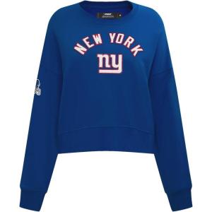 Pro Standard Womens NFL Classic Chenille Brushed Back French Terry Crewneck Sweatshirt(Dodger Blue)