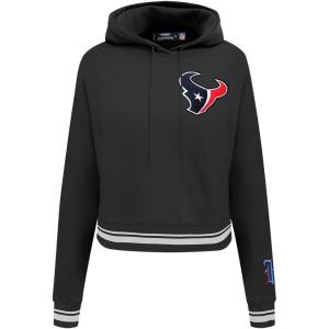Pro Standard Womens NFL Mash Up Cropped Pullover Hoodie(Black)