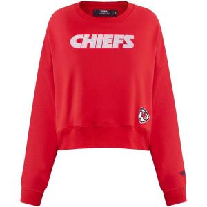 Womens NFL Game Day Classics Cotton Double Knit Crewneck Sweatshirt(Red)