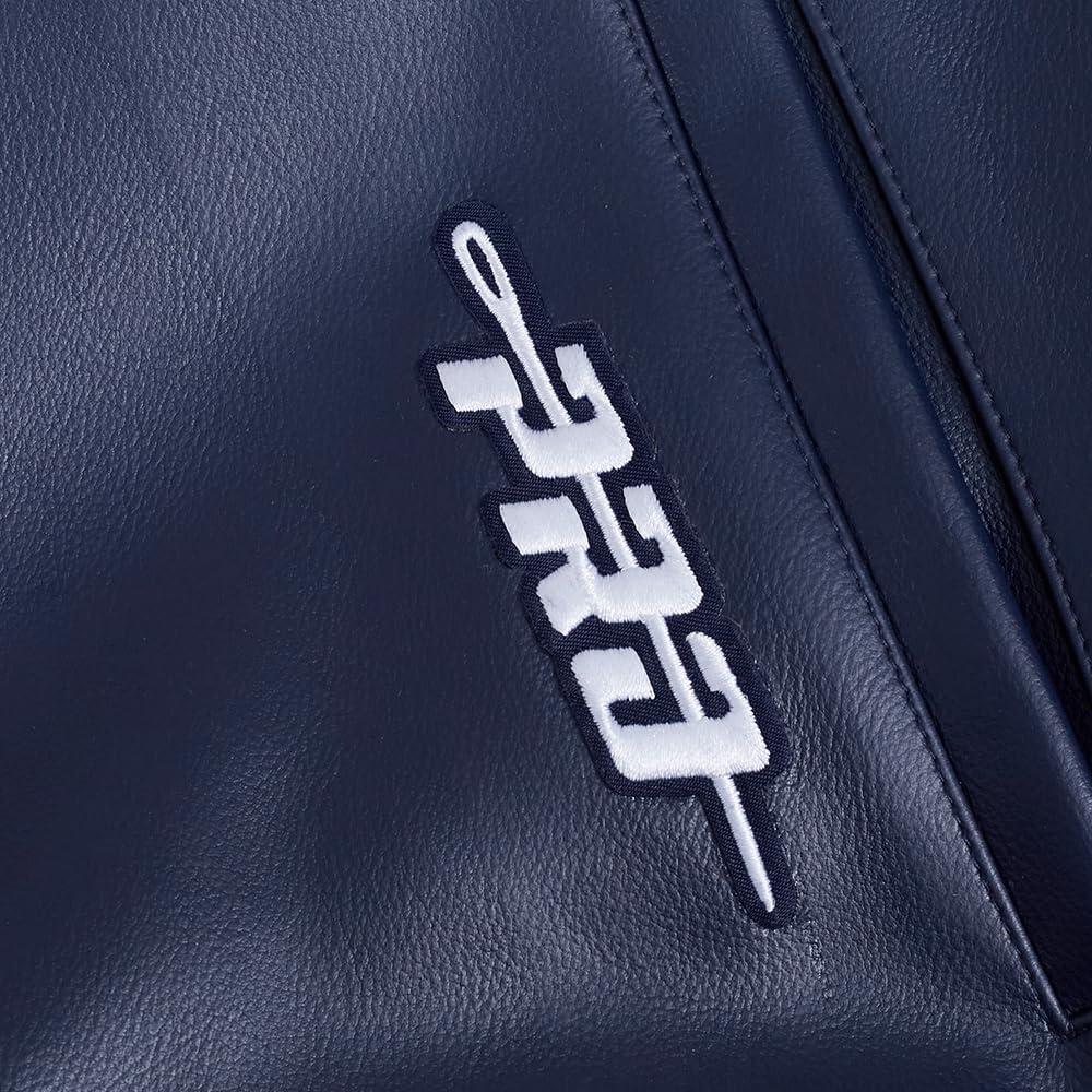 image:imageMens NBA City Signature Leather JacketMidnight NavyWhite