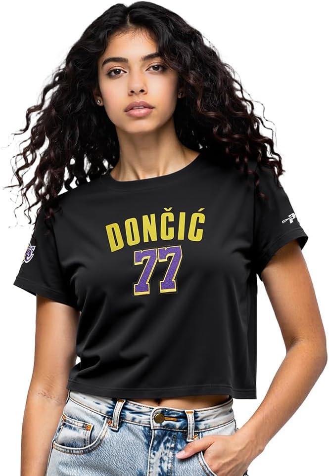 image:imagePro Standard NBA Womens Womens NBA Los Angeles Lakers Classic Player Cotton Short Sleeve Boxy TeeBlack