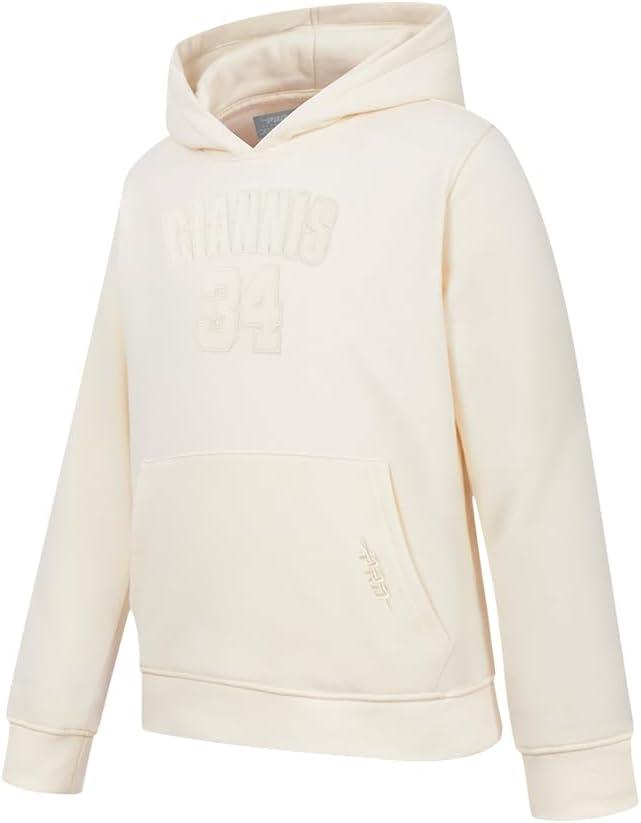 image:imagePro Standard NBA boys Big Boys Nba Milwaukee Bucks Neutrals Player Fleece Pull Over HoodieEggshell