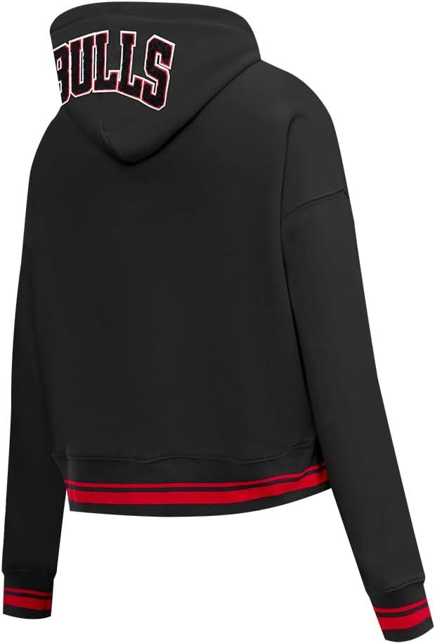 image:imagePro Standard NBA womens Womens Nba Mash Up Brushed Back French Terry Cropped Pullover HoodieBlackRedBlack