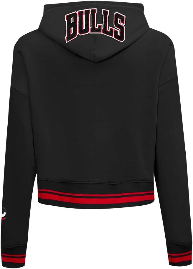 image:imagePro Standard NBA womens Womens Nba Mash Up Brushed Back French Terry Cropped Pullover HoodieBlackRedBlack