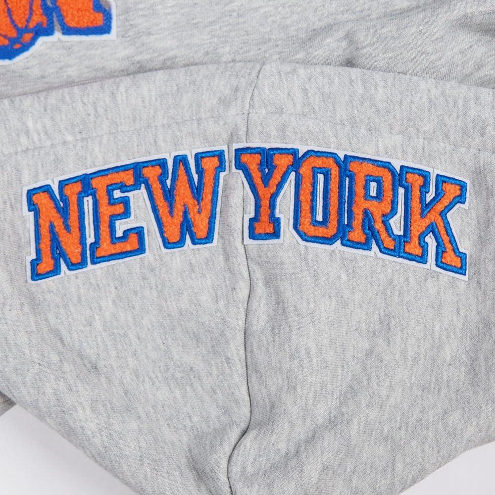 image:imagePro Standard NBA womens Womens Nba Mash Up Brushed Back French Terry Cropped Pullover HoodieHeather GreyRoyalOrange