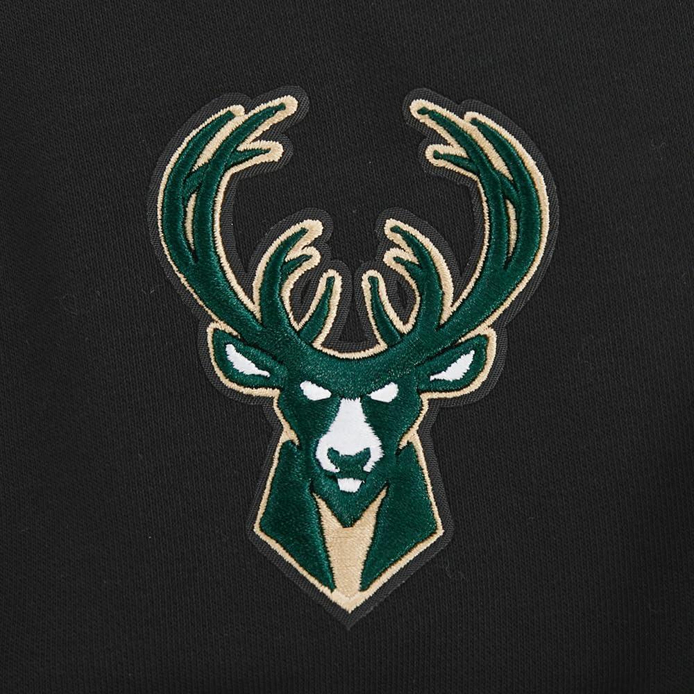 image:imagePro Standard NBA womens Womens Nba Milwaukee Bucks Classic Player Brushed Back French Terry Crewneck SweatshirtBlack