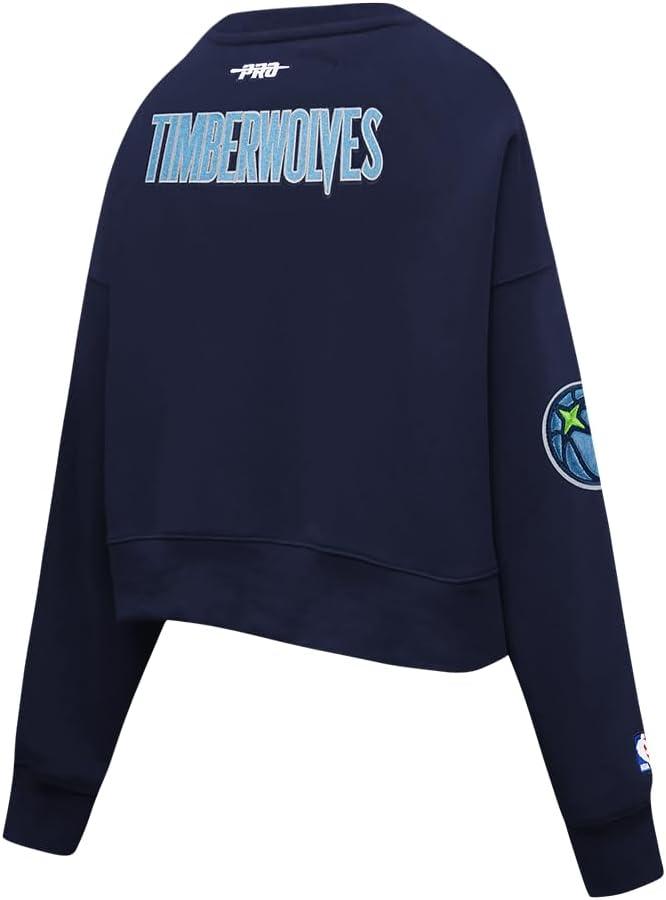 image:imagePro Standard NBA womens Womens Nba Minnesota Timberwolves Classic Player Brushed Back French Terry Crewneck SweatshirtMidnight Navy