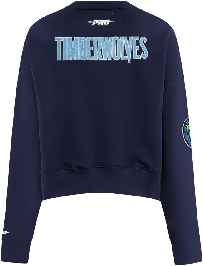 image:imagePro Standard NBA womens Womens Nba Minnesota Timberwolves Classic Player Brushed Back French Terry Crewneck SweatshirtMidnight Navy