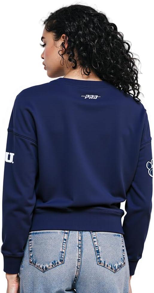 image:imagePro Standard NCAA womens Womens College Classic Chenille Brushed Back French Terry Crewneck SweatshirtMidnight Navy