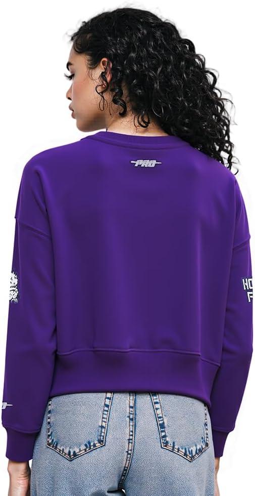 image:imagePro Standard NCAA womens Womens College Classic Chenille Brushed Back French Terry Crewneck SweatshirtPurple