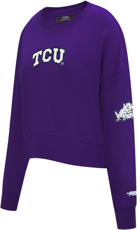 image:imagePro Standard NCAA womens Womens College Classic Chenille Brushed Back French Terry Crewneck SweatshirtPurple