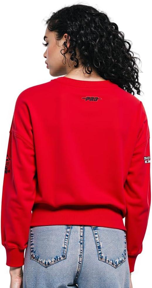 image:imagePro Standard NCAA womens Womens College Classic Chenille Brushed Back French Terry Crewneck SweatshirtRed