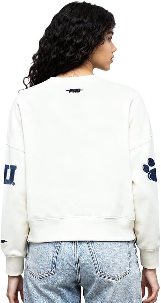 image:imagePro Standard NCAA womens Womens College Classic Chenille Brushed Back French Terry Crewneck SweatshirtWhite