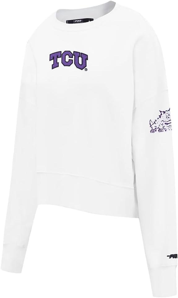 image:imagePro Standard NCAA womens Womens College Classic Chenille Brushed Back French Terry Crewneck SweatshirtWhite