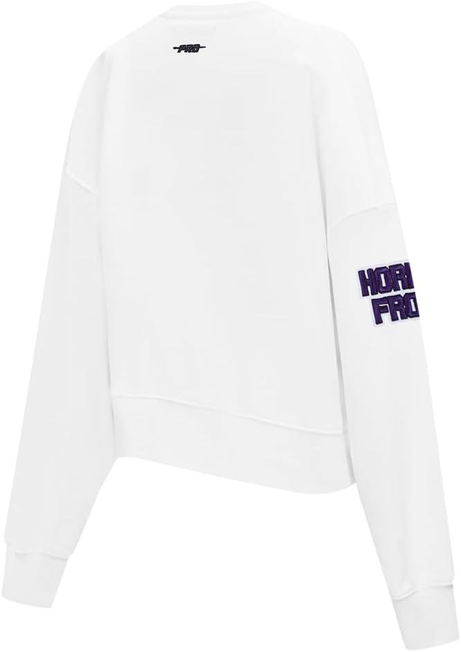 image:imagePro Standard NCAA womens Womens College Classic Chenille Brushed Back French Terry Crewneck SweatshirtWhite