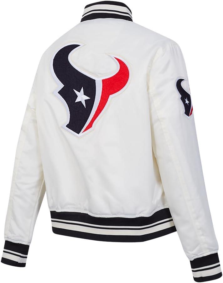 image:imagePro Standard Womens NFL Houston Texans Retro Classics Satin Jacket EggshellBlack M