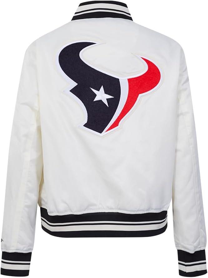 image:imagePro Standard Womens NFL Houston Texans Retro Classics Satin Jacket EggshellBlack M