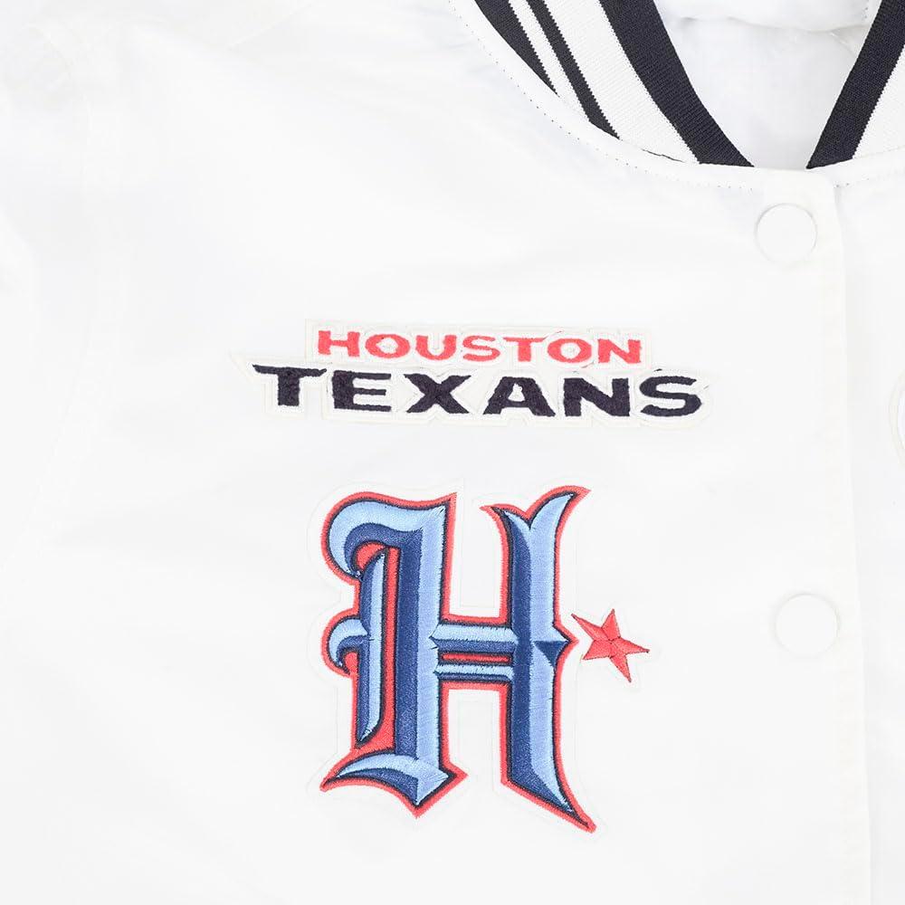 image:imagePro Standard Womens NFL Houston Texans Retro Classics Satin Jacket EggshellBlack M