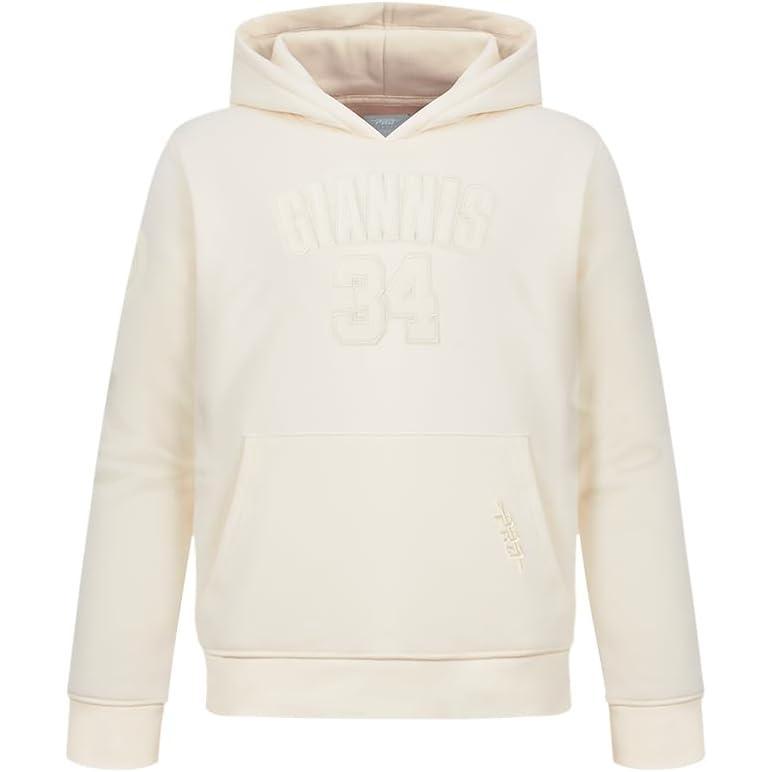 image:imagePro Standard NBA boys Big Boys Nba Milwaukee Bucks Neutrals Player Fleece Pull Over HoodieEggshell