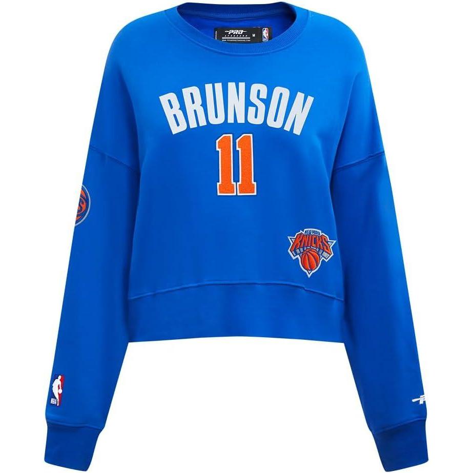 image:imagePro Standard NBA womens Womens Nba New York Knicks Classic Player Brushed Back French Terry Crewneck SweatshirtRoyal Blue