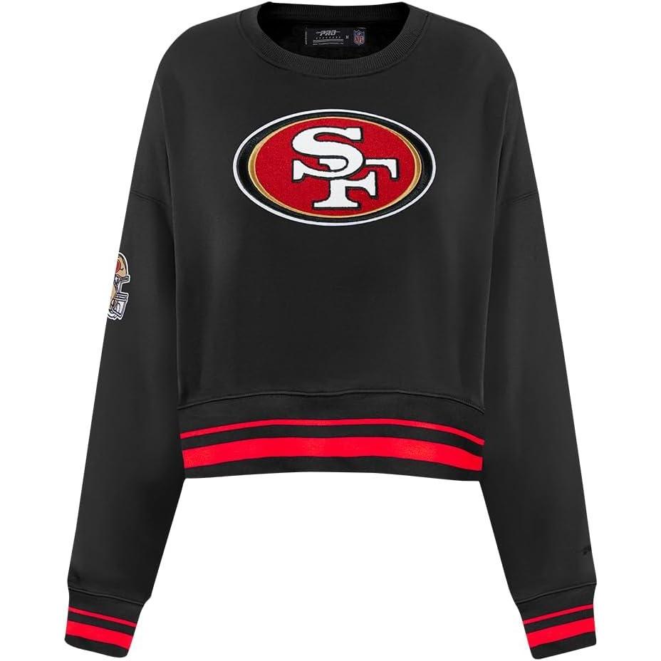 image:imagePro Standard Womens NFL Mash Up Crewneck SweatshirtBlackRedBlack