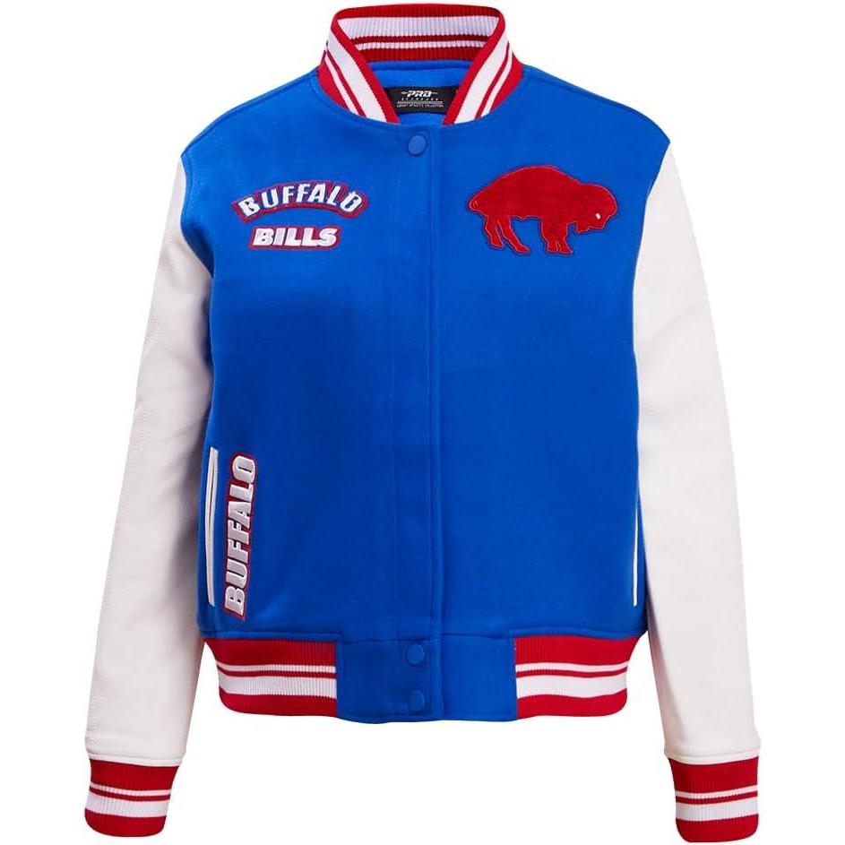 image:imagePro Standard Womens NFL Retro Classics Varsity JacketRoyal BlueRed