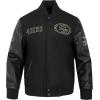 Las Vegas Raiders Black & Gold Men’s Wool Varsity Jacket (Jet Black) by Pro Standard(Jet Black)