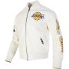 Mens NBA City Signature Leather Jacket(Eggshell)