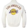 Mens NBA City Signature Leather Jacket(Eggshell)