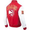 Mens NBA City Signature Leather Jacket(Red/White)