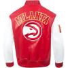 Mens NBA City Signature Leather Jacket(Red/White)
