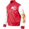 Mens NBA City Signature Leather Jacket(Red/White)