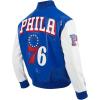 Mens NBA City Signature Leather Jacket(Royal Blue/White)