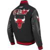 PRO STANDARD Mens NBA City Ransom Varsity Jacket(Black/Red/Black)