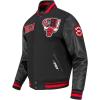 PRO STANDARD Mens NBA City Ransom Varsity Jacket(Black/Red/Black)