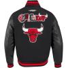 PRO STANDARD Mens NBA City Ransom Varsity Jacket(Black/Red/Black)