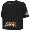 Pro Standard NBA Womens Womens NBA Los Angeles Lakers Classic Player Cotton Short Sleeve Boxy Tee(Black)