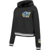 Pro Standard NBA womens Womens Nba Mash Up Brushed Back French Terry Cropped Pullover Hoodie(Black)