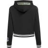 Pro Standard NBA womens Womens Nba Mash Up Brushed Back French Terry Cropped Pullover Hoodie(Black)