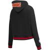 Pro Standard NBA womens Womens Nba Mash Up Brushed Back French Terry Cropped Pullover Hoodie(Black/Red/Black)